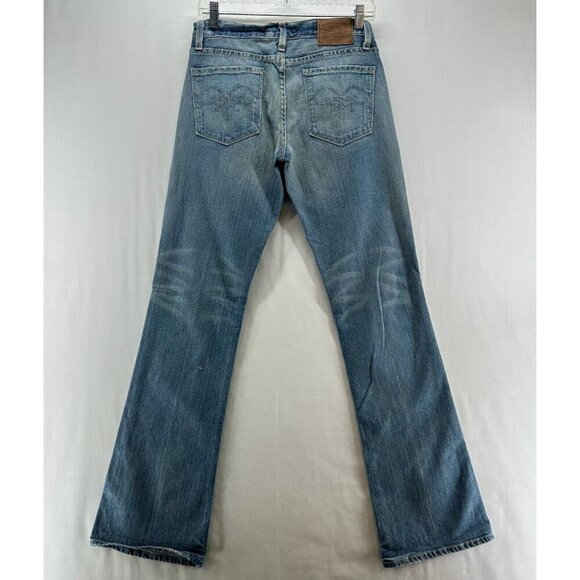 Ralph Lauren Jeans Women 28/34 Dungarees Low Rise Bootcut Light Washed Blue - Picture 2 of 11